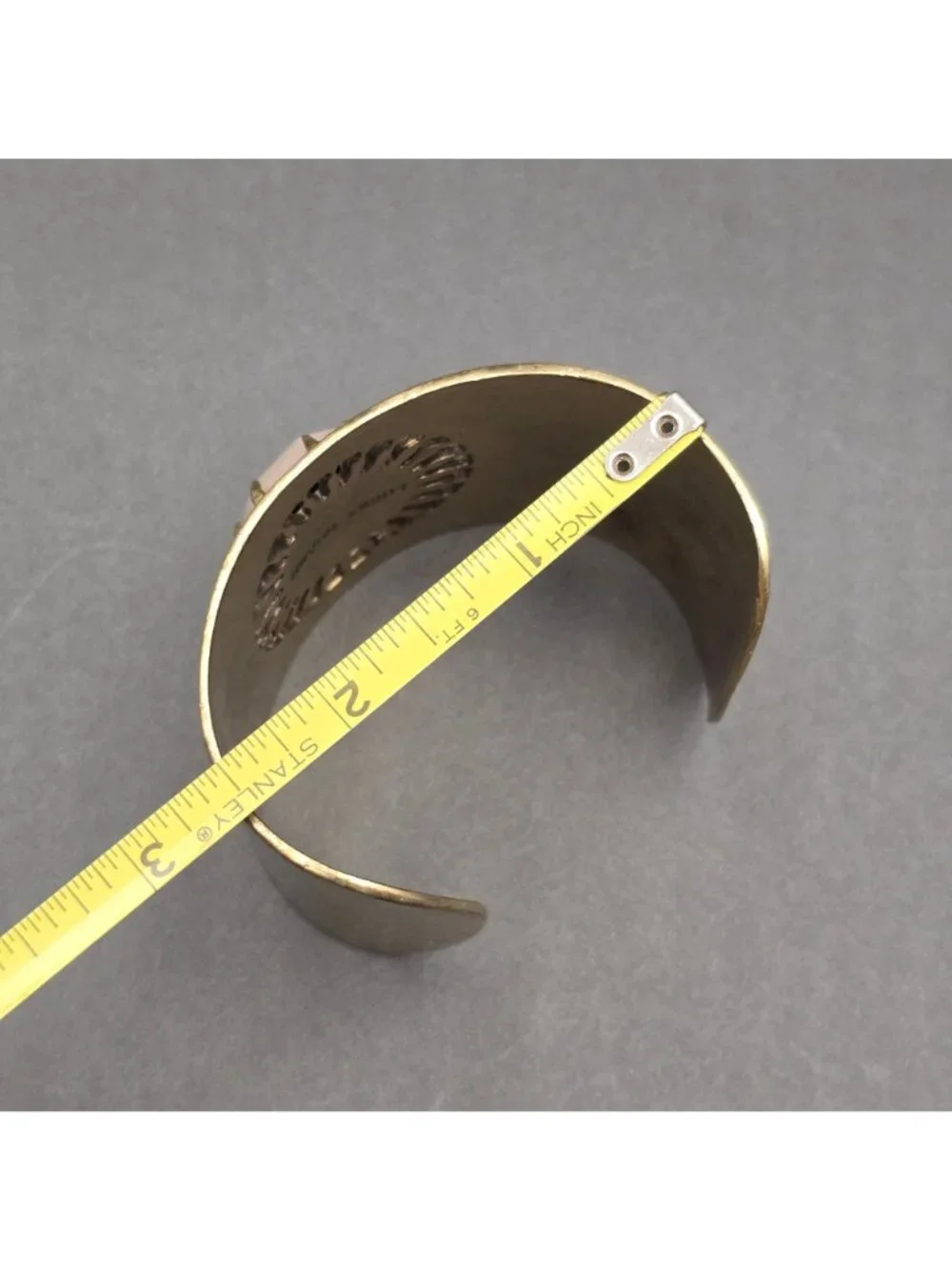 Lucky Brand Brass Sunburst Cuff Bracelet 7" Pink Quartz - Picture 15 of 16